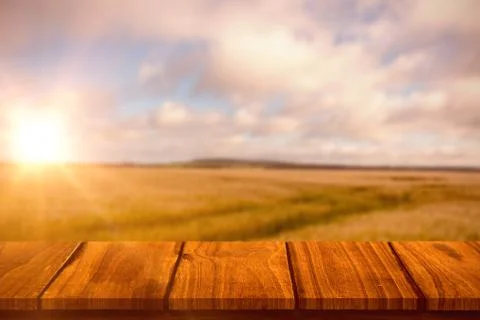 Composite image of wooden table Stock Illustration