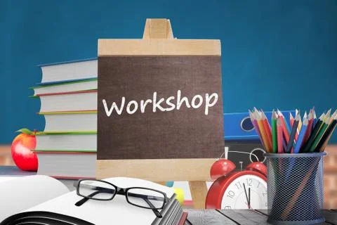 Composite image of workshop word Illustrazione stock