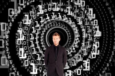 Composite image of young businessman looking at the camera イラスト素材