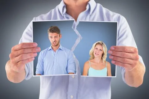 Composite image of young couple making silly faces Stock Photos