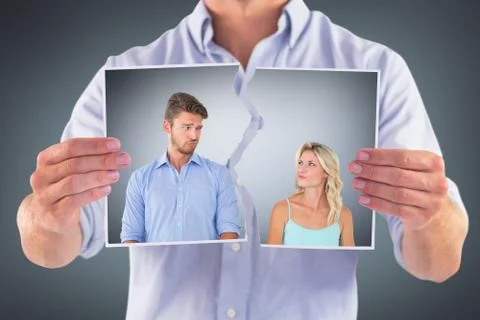 Composite image of young couple making silly faces Stock Photos