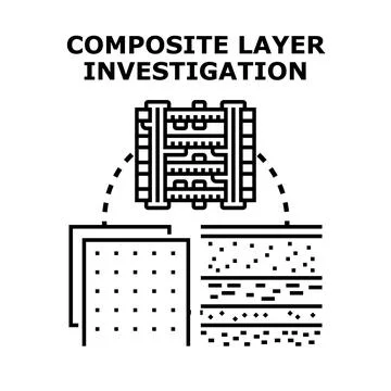 Composite layer investigation engineering material scientific research Stock Illustration