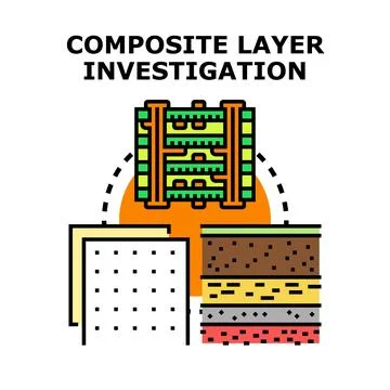 Composite layer investigation engineering material scientific research Stock Illustration
