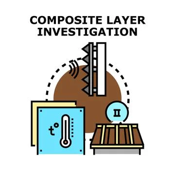 Composite layer investigation engineering structure analysis concept Stock Illustration