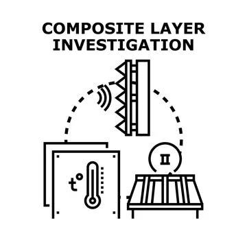 Composite layer investigation engineering structure analysis concept Stock Illustration