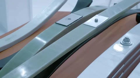 Composite leaf springs made from fiber-reinforced polymer materials Stock Footage 340459464
