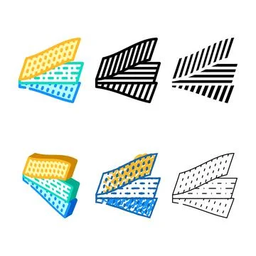 Composite material aeronautical engineer color icon vector multipack 스톡 일러스트