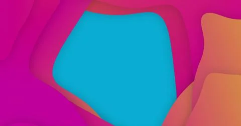 Composite of orange to pink wave pattern over blue background Stock Illustration