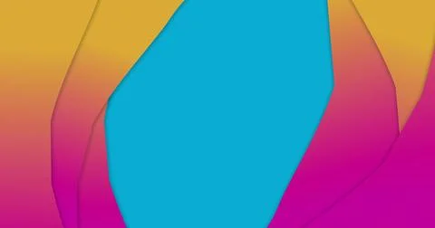 Composite of orange to pink wave pattern over blue background Illustrazione stock