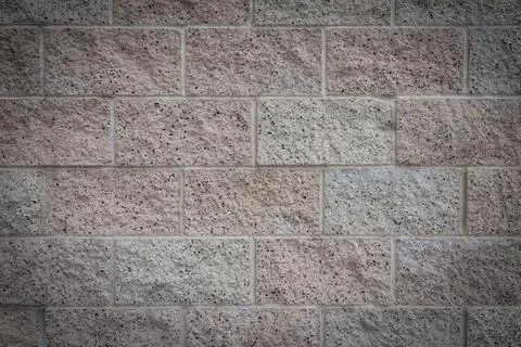 Composite Stone Block Wall MCU - Vignette Light Stock Photos
