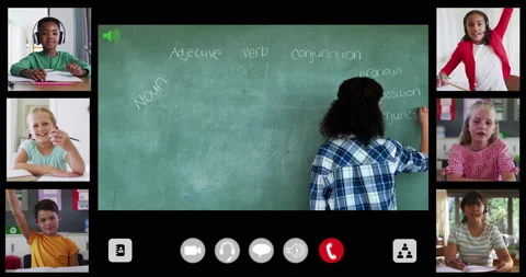 Composite video call interface with dive... | Stock Video | Pond5