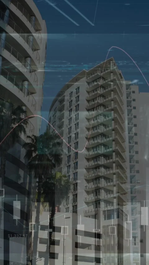 Composite video of statistical data processing and mathematical equations Stock Footage 323340493