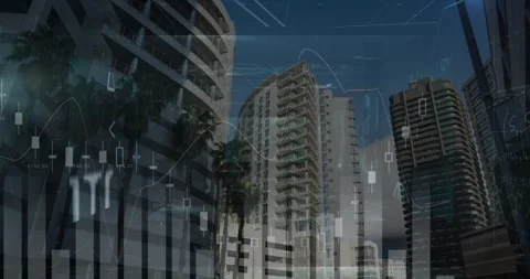 Composite video of statistical data processing and mathematical equations Stock Footage 328587608