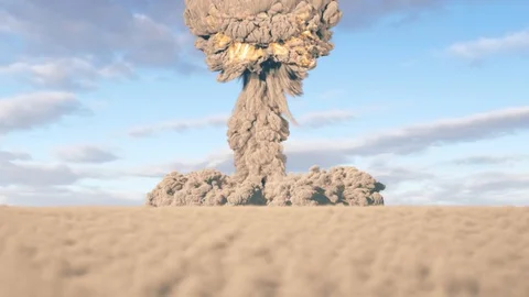 Composited color footage of a nuclear bomb test Stock Footage