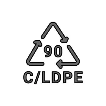 Composites recycling code C LDPE 90 line icon. Consumption code. Stock Illustration