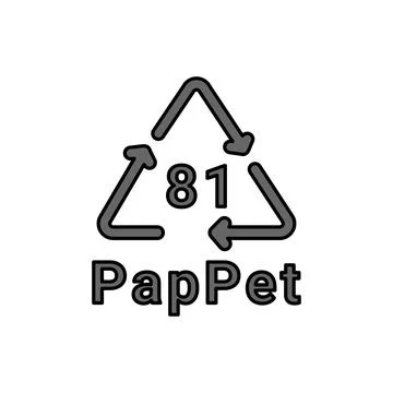 Composites recycling code PapPet 81 line icon. Consumption code. Illustrazione stock