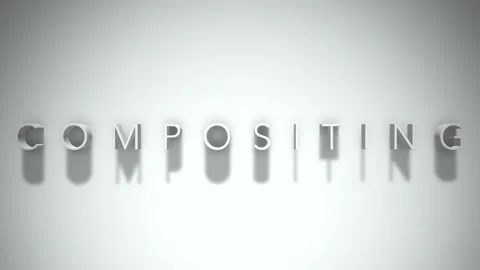 Compositing 3D title animation with shadows on a white background Vídeo Stock 297105696