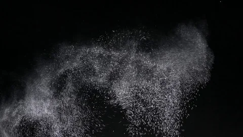 Compositing asset burst of coarse particles thrown about by turbulence Vídeo Stock 76463385