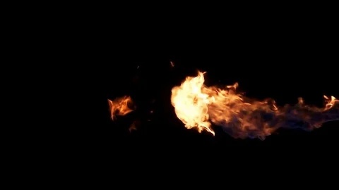 Compositing element jet of fire from right side of frame Vídeo Stock 77158467