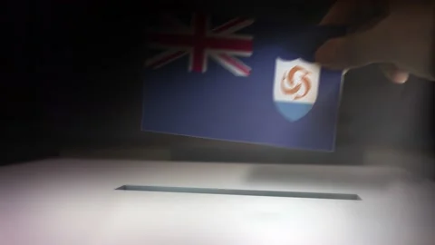 Compositing Hand Voting To Flag OF Anguilla  election Video stock 148892603