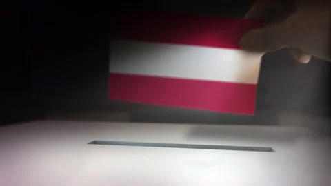 Compositing Hand Voting To Flag OF Austria  Video stock 148893838