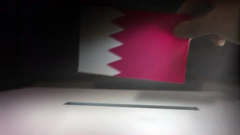 Compositing Hand Voting To Flag OF Bahrain  Video stock 148898803