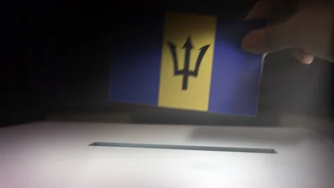 Compositing Hand Voting To Flag OF Barbados   Video stock 148899327