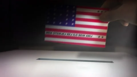 Compositing Hand Voting To Flag OF Bikini Atoll  Vídeo Stock 148900780