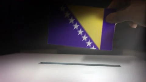 Compositing Hand Voting To Flag OF Bosnia and Herzegovina   Video stock 148926711