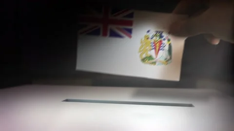 Compositing Hand Voting To Flag OF British Antarctic Territory   Stock-Footage 148928826