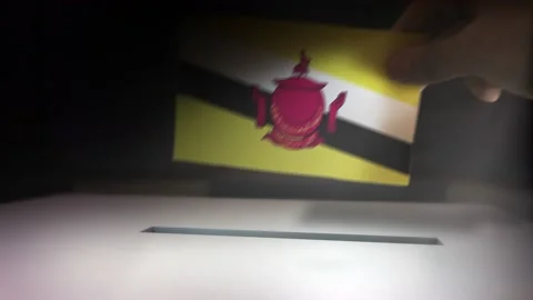 Compositing Hand Voting To Flag OF Brunei  Video stock 149055596