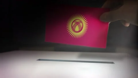 Compositing Hand Voting To Flag OF Kyrgyzstan  Video stock 149147656