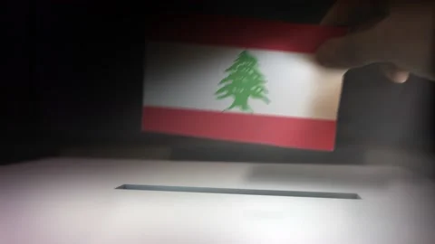 Compositing Hand Voting To Flag OF Lebanon  Stock-Footage 149149984