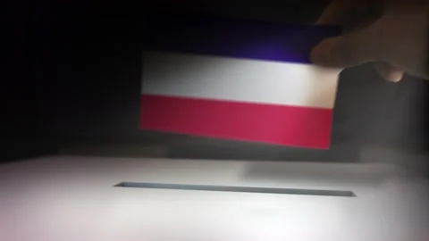 Compositing Hand Voting To Flag OF Los Altos  Video stock 149152625
