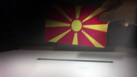 Compositing Hand Voting To Flag OF Macedonia  Stock-Footage 149153566