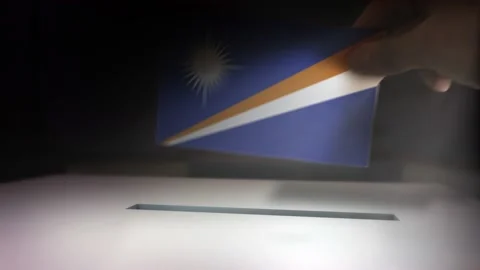 Compositing Hand Voting To Flag OF Marshall Islands  Video stock 149156151