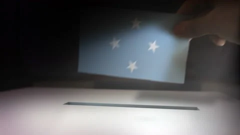 Compositing Hand Voting To Flag OF Micronesia Federated States  Stock-Footage 149157637