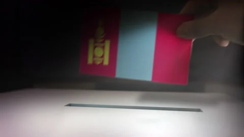 Compositing Hand Voting To Flag OF Mongolia  Stock Footage 149159653