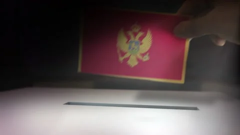 Compositing Hand Voting To Flag OF Montenegro  Video stock 149159815