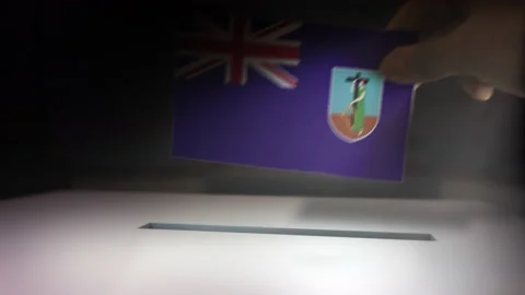 Compositing Hand Voting To Flag OF Montserrat  Video stock 149160116