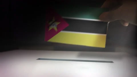 Compositing Hand Voting To Flag OF Mozambique  Video stock 149160500