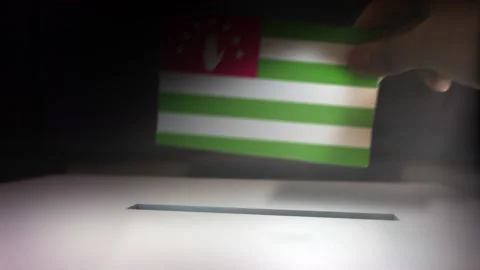 Compositing Hand Voting To Flag OF National Abkhazia   Vídeo Stock 148841308