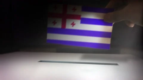 Compositing Hand Voting To Flag OF To National Ajaria  Video stock 148845229