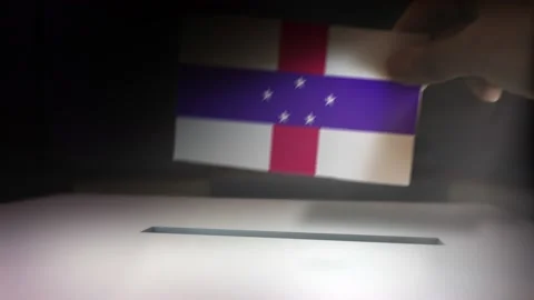 Compositing Hand Voting To Flag OF Netherlands Antilles  Video stock 149226670