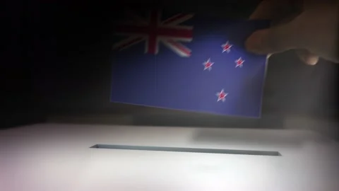 Compositing Hand Voting To Flag OF New Zealand  Video stock 149227233