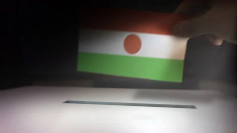 Compositing Hand Voting To Flag OF Niger  Video stock 149227768
