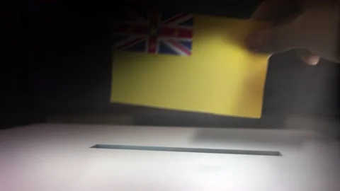 Compositing Hand Voting To Flag OF Niue  Stock-Footage 149228479