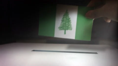 Compositing Hand Voting To Flag OF Norfolk Island  Stock-Footage 149228614