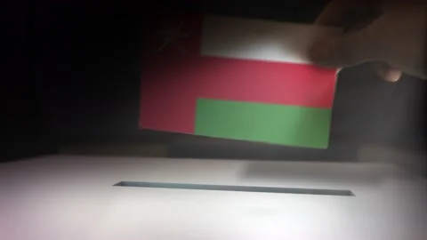 Compositing Hand Voting To Flag OF Oman  Stock-Footage 149230026