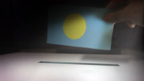 Compositing Hand Voting To Flag OF Palau  Video stock 149230693
